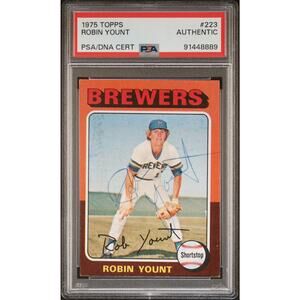 1975 Topps #223 Robin Yount RC Auto PSA/DNA Authentic Milwaukee Brewers